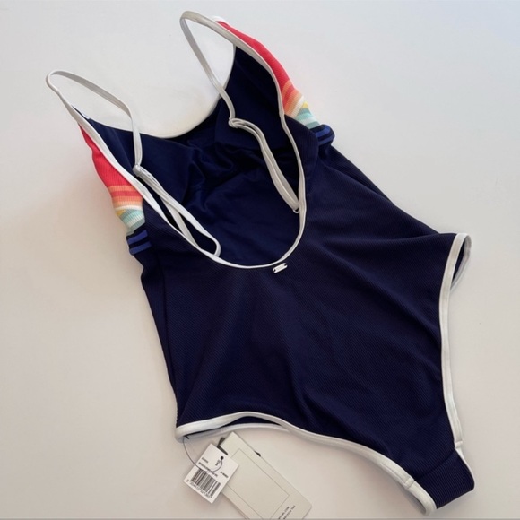 RIP Curl Sayulita Retro Rainbow Stripe Good One Piece Swimsuit NWT Womens Size S - Picture 4 of 10